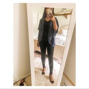 Forever 21 Navy Blue Floral Kimono